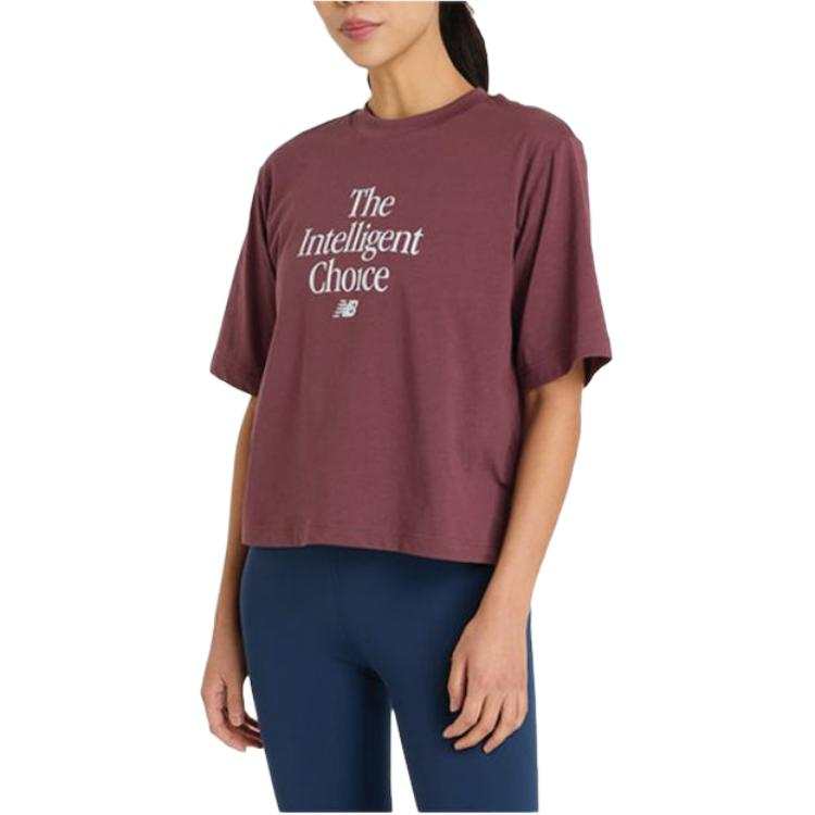 New Balance New Balance T Shirts Women's Bordeaux Red Crew Neck