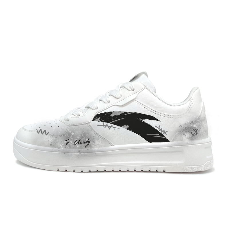 Anta Easy Abrasion Resistant Lightweight Wear resistant And Lightweight Low top Skateboard Shoes Unisex Black White