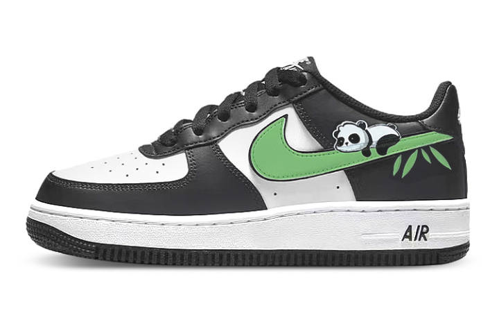 Nike Nike Air Force 1 Low top Skateboard Shoes GS Black White Green