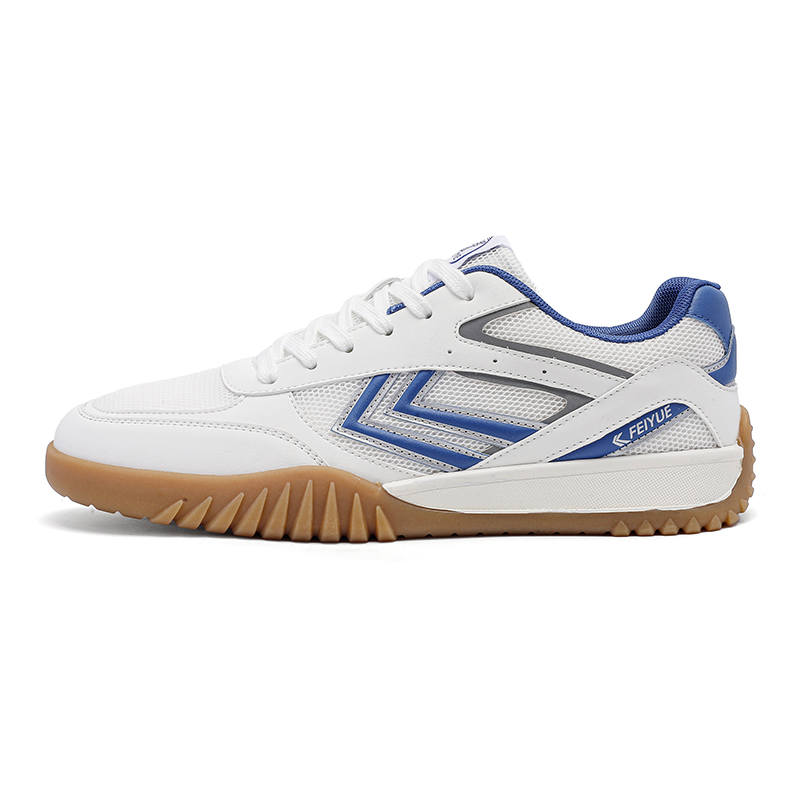 FEIYUE Abrasion-Resistant, Lightweight, And Breathable Low-top Skateboard Shoes Men's White Blue