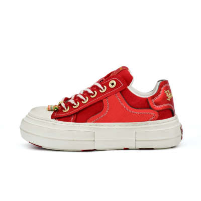 BLOVESTAR Slip Resistant, Abrasion Resistant, Height Increasing Low top Skateboard Shoes Women's Red