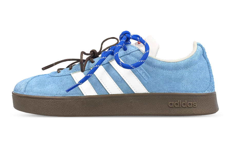Adidas Adidas Vl Court Classic Slip Resistant Abrasion Resistant Low top Skateboard Shoes Unisex White Blue