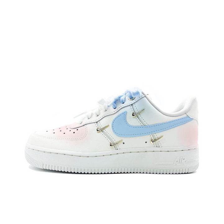 Nike Nike Air Force 1 Begonia Cherry Blossom Abrasion Resistant Low top Skateboard Shoes Women's White Blue
