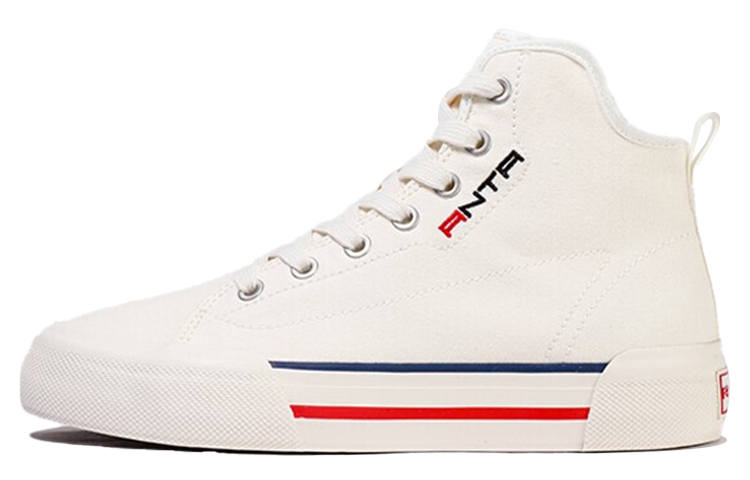Anta Life Collection Casual Abrasion Resistant Slip Resistant High top Skateboard Shoes Women's Ivory White