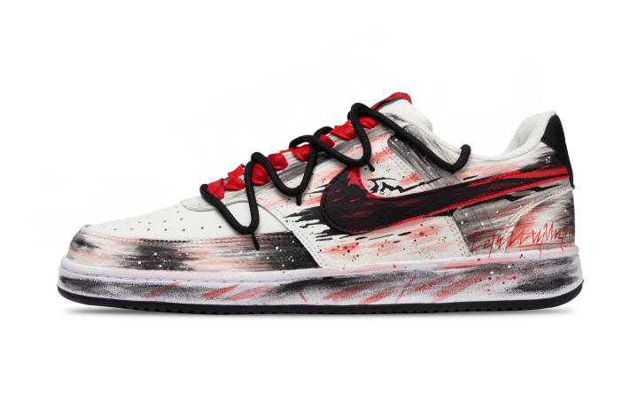 Nike Nike Court Vision 1 Aurora Phantom Abrasion Resistant Low top Skateboard Shoes Men's Red Black