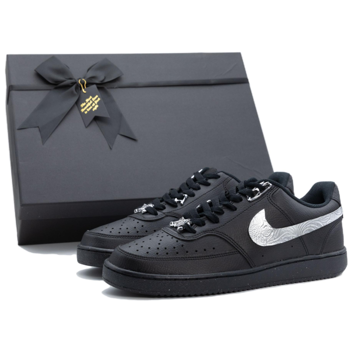 Nike Nike Court Vision Black Warrior, Liquid Metal Box Abrasion Resistant Height Increasing Slip Resistant Low top