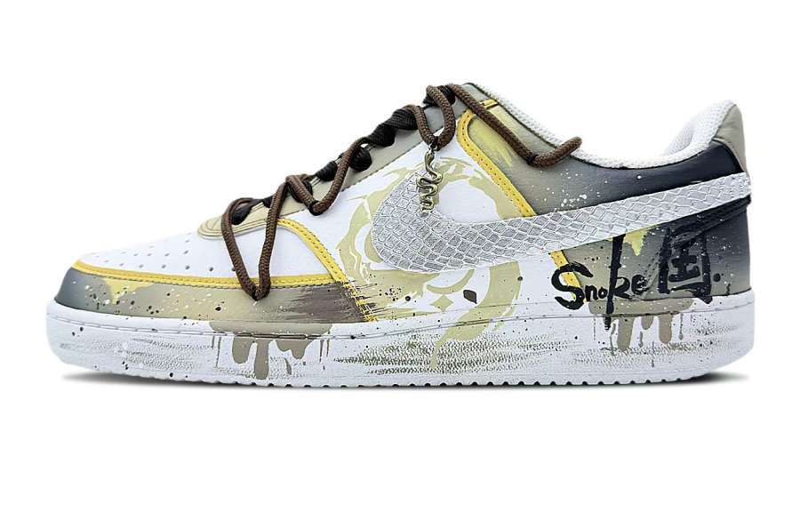 Nike Nike Court Vision Golden Day Year Of The Snake Slip Resistant Low top Skateboard Shoes Men's Yellow White