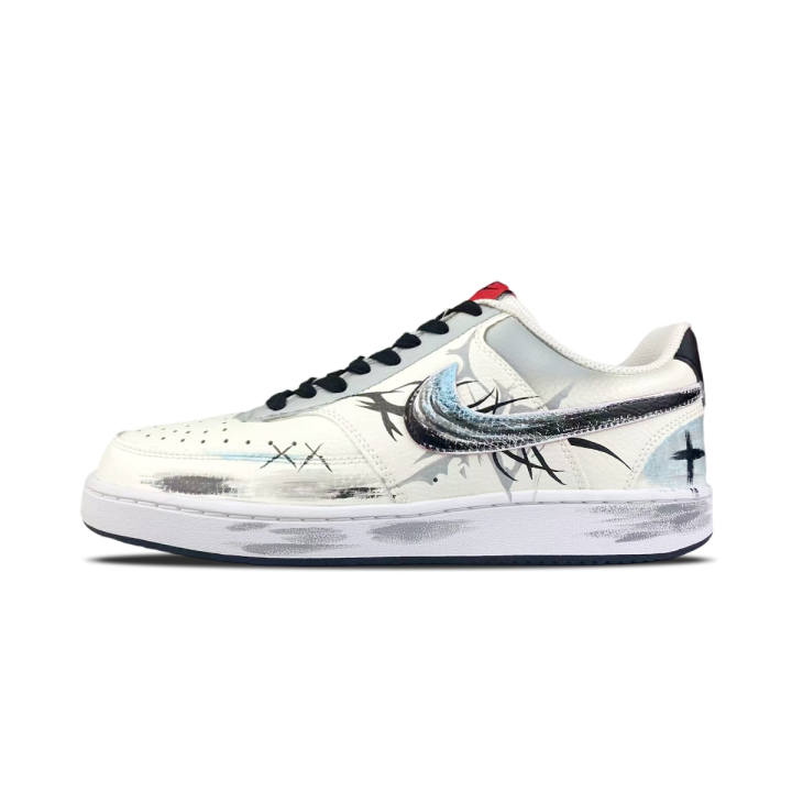 Nike Nike Court Vision 1 Low top Skateboard Shoes Men's Black White