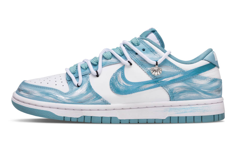 Nike Nike Dunk Galaxy Slip Resistant Abrasion Resistant Low top Skateboard Shoes Unisex White Blue