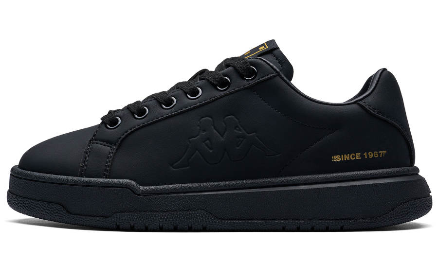 Kappa Back to Back Slip Resistant Abrasion Resistant Low top Skateboard Shoes Unisex Black
