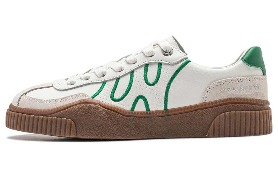 Li-Ning Li Ning V2 Abrasion Resistant Abrasion Resistant Low top Trendy Skateboard Shoes Women's White Green