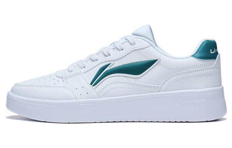 Li-Ning Li Ning Sycee Slip Resistant Cushioning Abrasion Resistant Low top Skateboard Shoes Men's White Green
