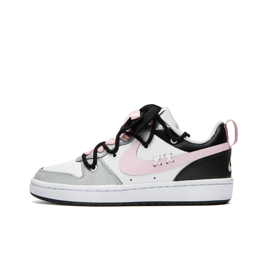 Nike Nike Court Borough 2 Silver Sweetheart, Amber Synthetic Leather Slip Resistant Abrasion Resistant