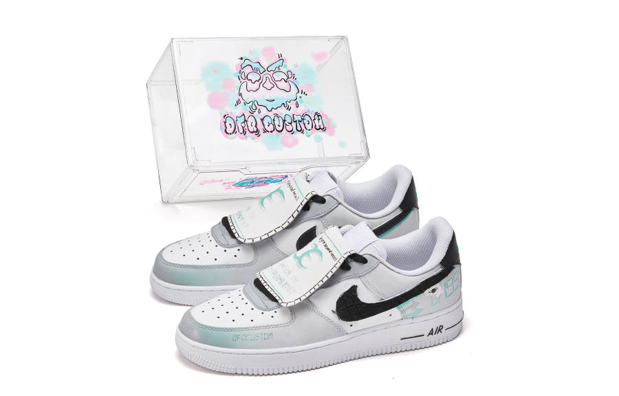 Nike Nike Air Force 1 Da Vinci Custom, Box, Mint Ice Slip Resistant Quick Dry Abrasion Resistant Balance