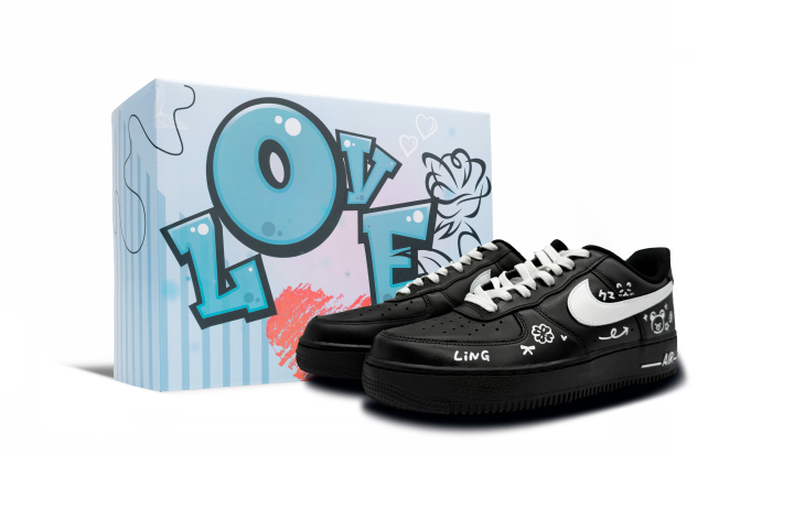 Nike Nike Air Force 1 Milk Cool Bear Blue Box Abrasion Resistant Abrasion Resistant Low top Skateboard Shoes Unisex