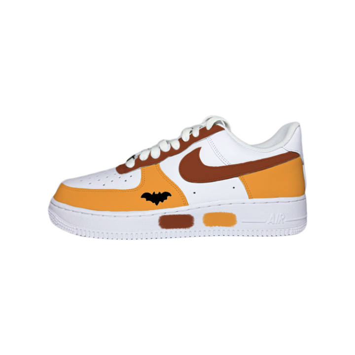 Nike Nike Air Force 1 Fall Words Low top Skateboard Shoes Women's White Orange Brown