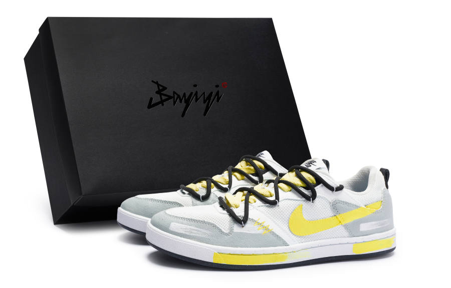 Nike Nike SB Alleyoop 811 Manufacturing Slip Resistant Abrasion Resistant Low top Skateboard Shoes Men's White Gray Yellow