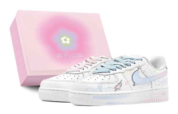 Nike Nike Air Force 1 Air Force 1, Romantic Gift, Cupid's Heart, Mismatched Graffiti, Special Shoe Box