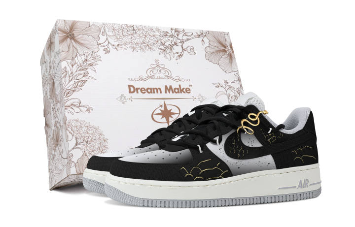 Nike Nike Air Force 1 Slip Resistant Cushioning Abrasion Resistant Low top Skateboard Shoes Women's Black
