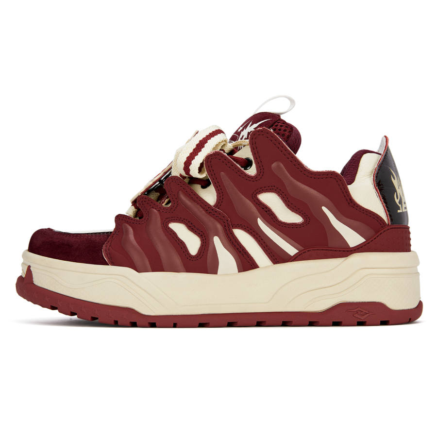 SENGUOGUO Height Increasing Abrasion Resistant Low top Skateboard Shoes Unisex Burgundy