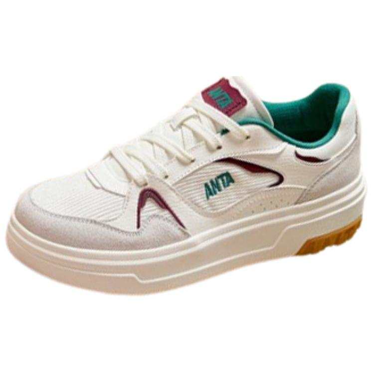 Anta Life Collection Slip Resistant Abrasion Resistant Low top Skateboard Shoes Women's White Red Green