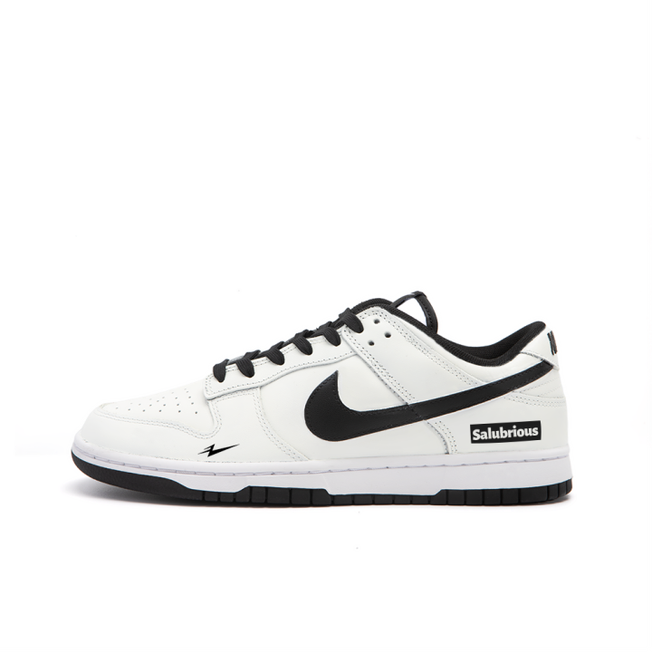 Nike Nike Dunk Leather Slip Resistant Abrasion Resistant Low top Skateboard Shoes Unisex White Black