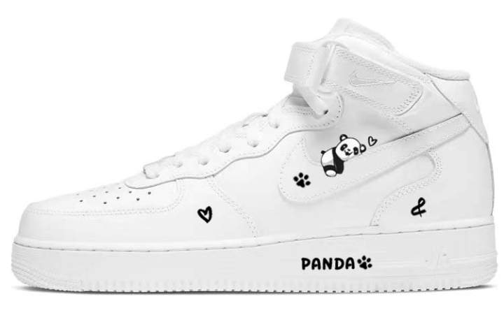 Nike Nike Air Force 1 Slip Resistant Mid top Skateboard Shoes Men's Pure White