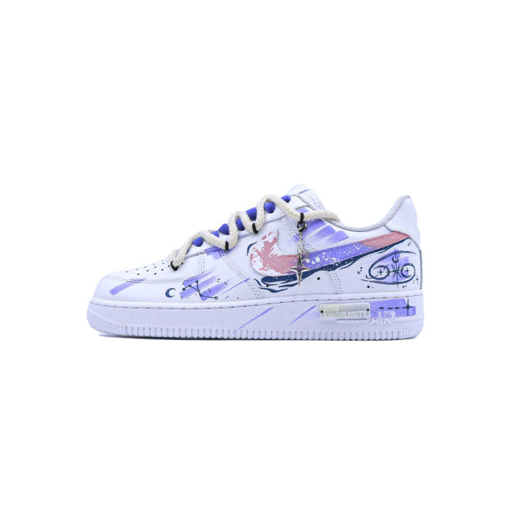 Nike Nike Air Force 1 Slip Resistant Abrasion Resistant Low top Skateboard Shoes Unisex Purple Pink