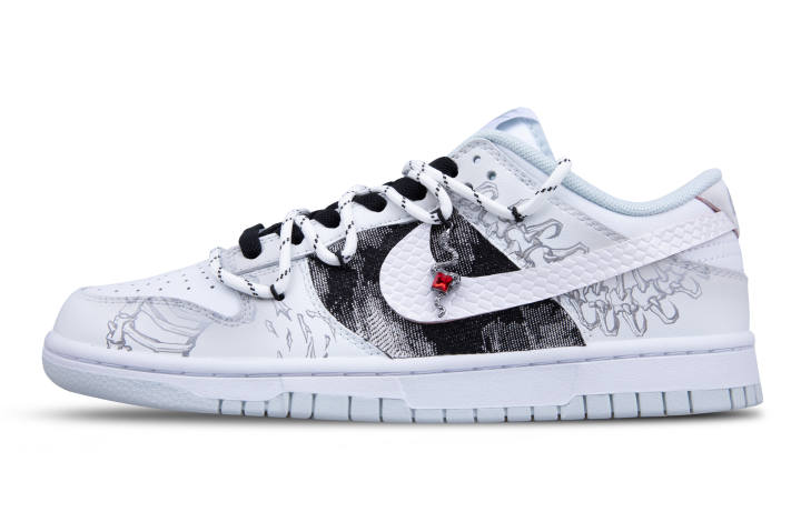 Nike Nike Dunk Slip Resistant Abrasion Resistant Balance Low top Skateboard Shoes Unisex White Gray