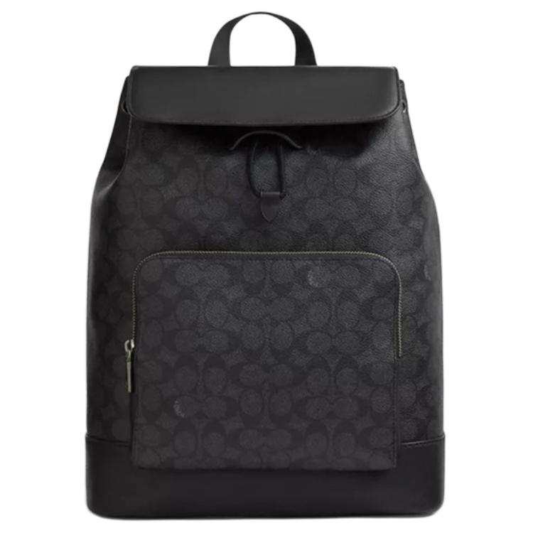 COACH Turner PVC, Artificial Leather, With Cow Leather, Polyester Backpack Large Men's Black