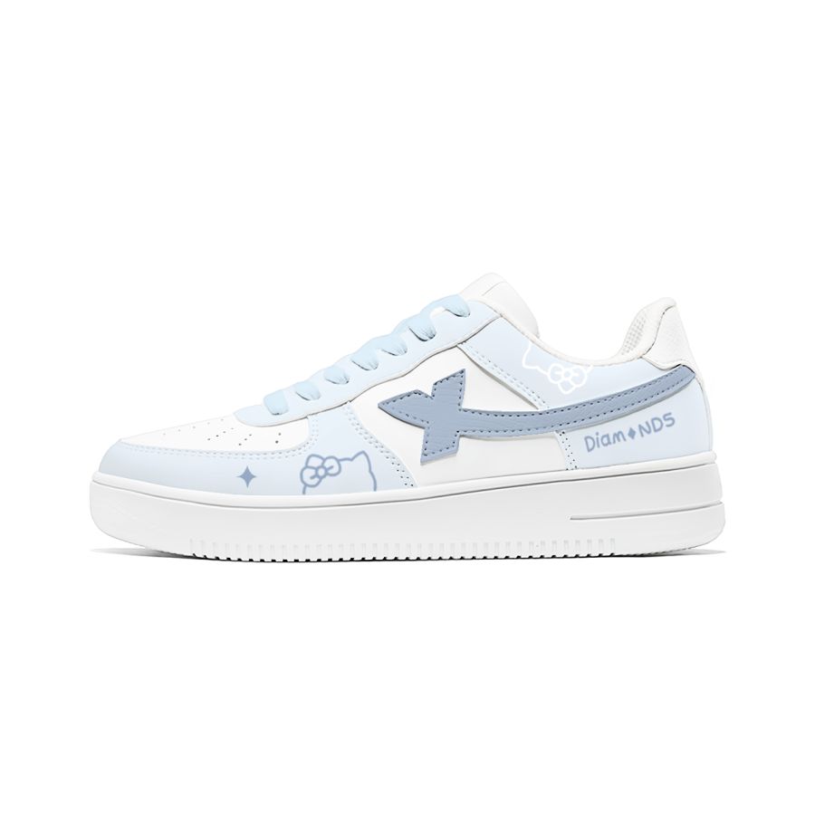 XTEP Air Force 1 Slip Resistant Cushioning Breathable Low top Skateboard Shoes Unisex White Blue