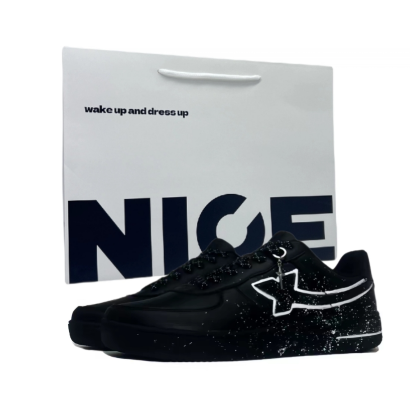 XTEP Air Force 1 Slip Resistant Cushioning Abrasion Resistant Low top Skateboard Shoes Unisex Black