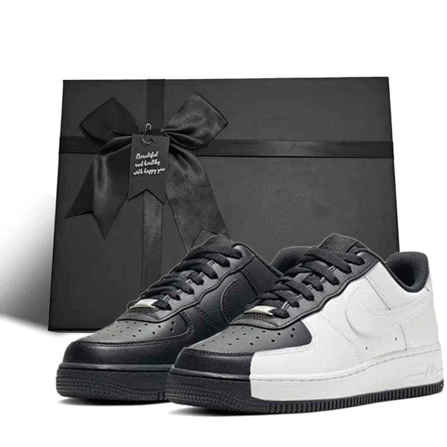 Nike Nike Air Force 1 07 Box, Yin Taihui Slip Resistant Abrasion Resistant Low top Skateboard Shoes Unisex Black White