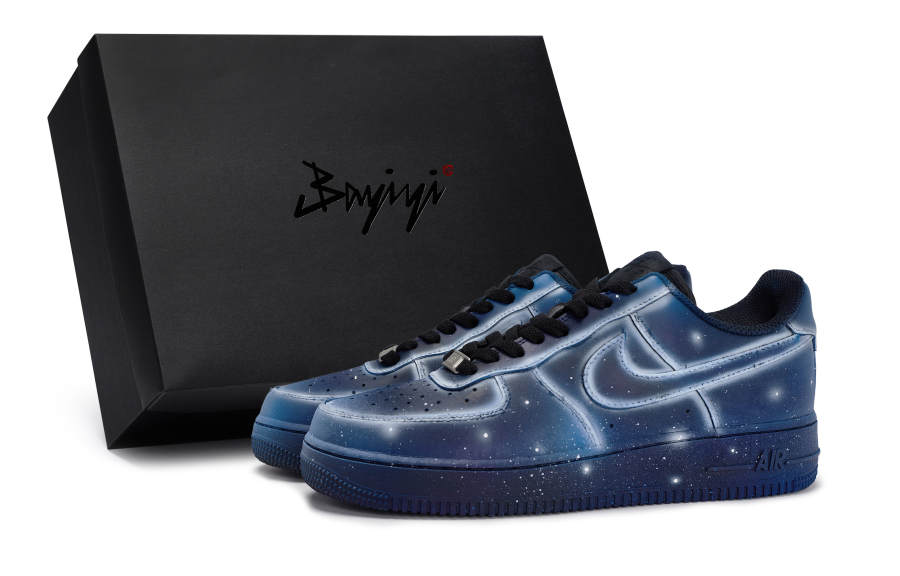 Nike Nike Air Force 1 Quick Dry Impact Resistance Low top Skateboard Shoes Unisex Black Blue