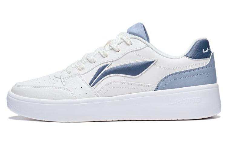 Li-Ning Li Ning Sycee Abrasion Resistant Lightweight Breathable Low top Skateboard Shoes Men's White Blue