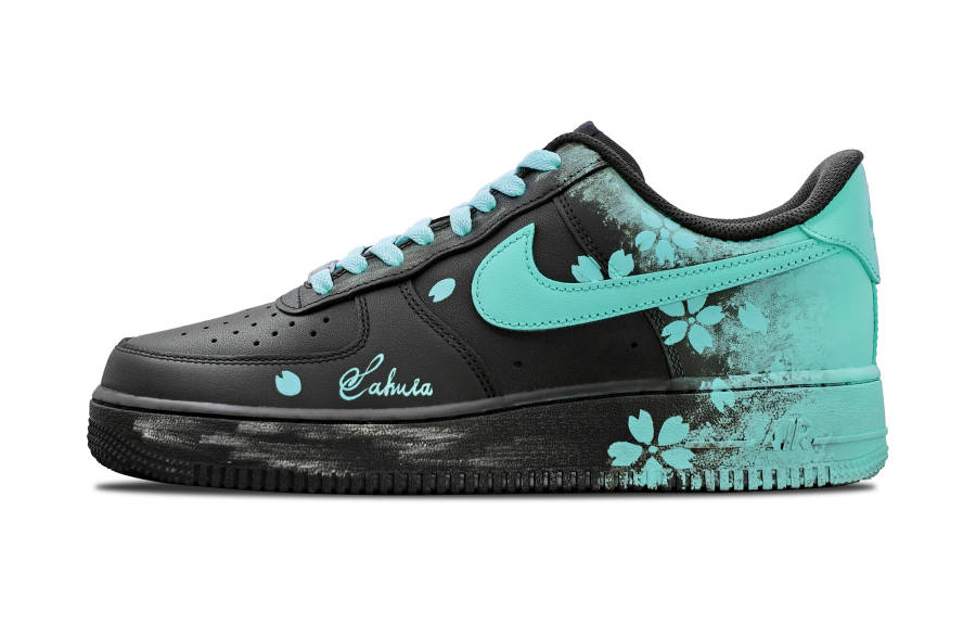 Nike Nike Air Force 1 Coverage Slip Resistant And Abrasion Resistant Low top Skateboard Shoes Unisex Tiffany Blue