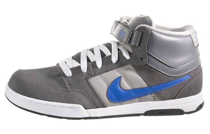 Nike Nike Slip Resistant Cushioning Abrasion Resistant Mid top Skateboard Shoes Men's Gray Blue