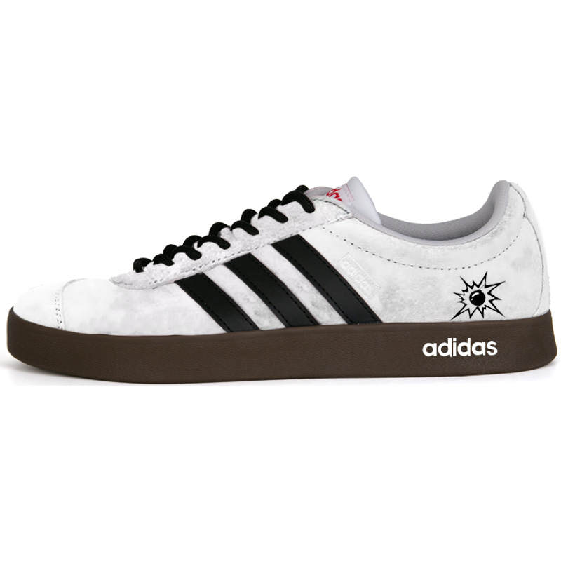 Adidas Adidas VL COURT 2.0 White Forestland, Versatile Minimalist Style Abrasion Resistant Low top Skateboard Shoes Unisex