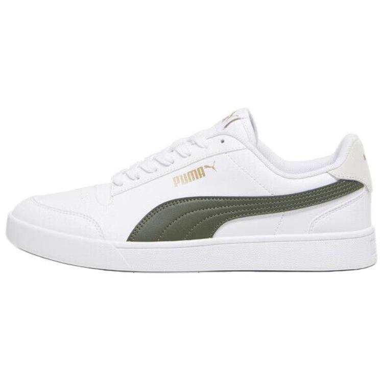 PUMA Shuffle Abrasion Resistant Low top Skateboard Shoes Unisex White Green