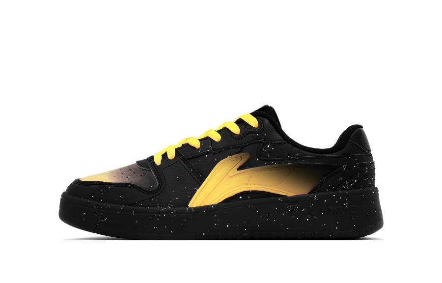 Li-Ning Li Ning Slip Resistant Height Increasing Slip Resistant Height Increasing Low top Skateboard Shoes Men's Black Yellow