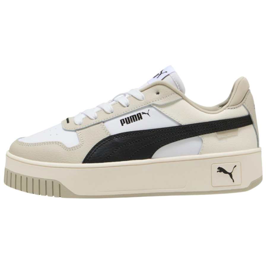 PUMA Carina Street Low top Skateboard Shoes Women's Beige White Black