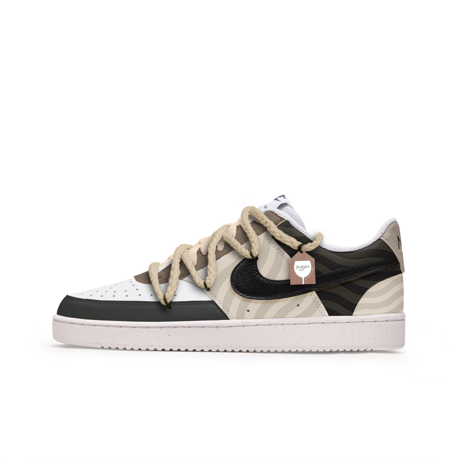 Nike Nike Court Vision 1 Slip Resistant Cushioning Low top Skateboard Shoes Men's Black White Brown