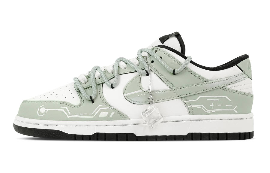 Nike Nike Dunk Cyber Celadon Leather Abrasion Resistant Low top Skateboard Shoes Unisex Green White