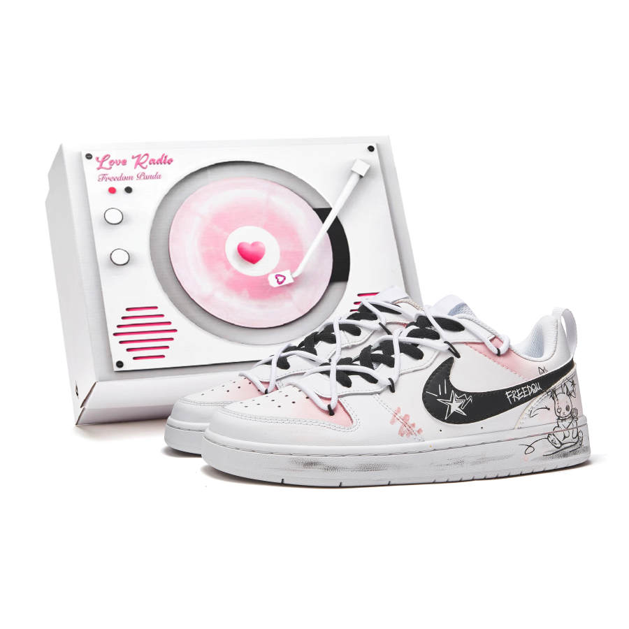 Nike Nike Court Borough Freedom Panda, Deeply In Love Radio, Box, Rabbit Shadow Slip Resistant Low top Skateboard Shoes GS