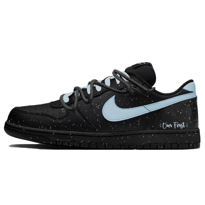 Nike Nike Big Blue Moon Abrasion Resistant Breathable Low top Skateboard Shoes Men's Black Blue