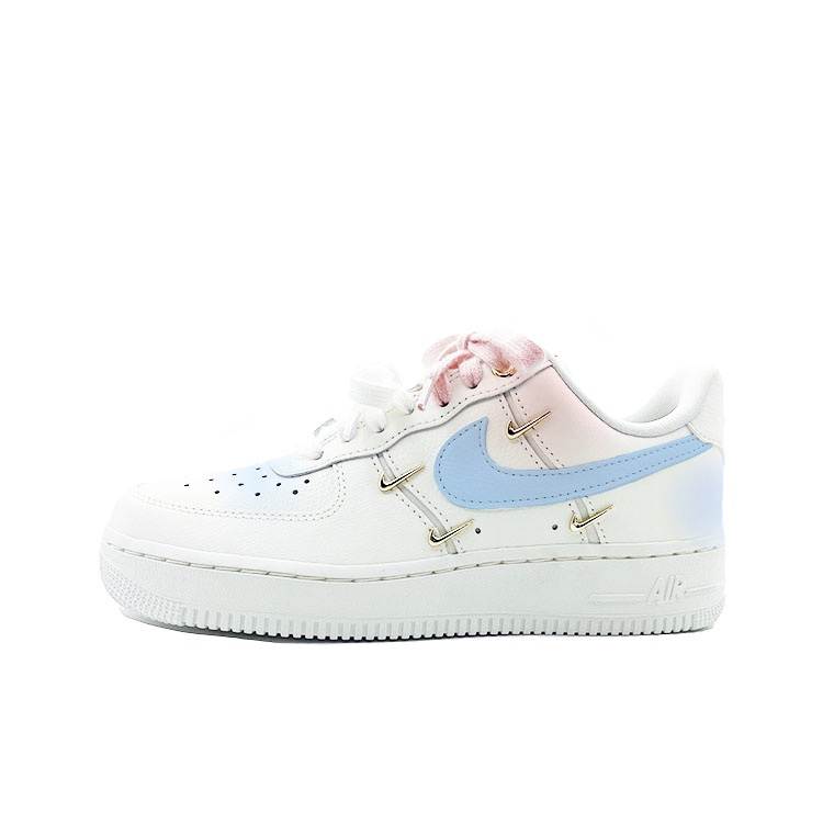 Nike Nike Air Force 1 Blue Qixi Ancient Charm Abrasion Resistant Low top Skateboard Shoes Women's White Blue