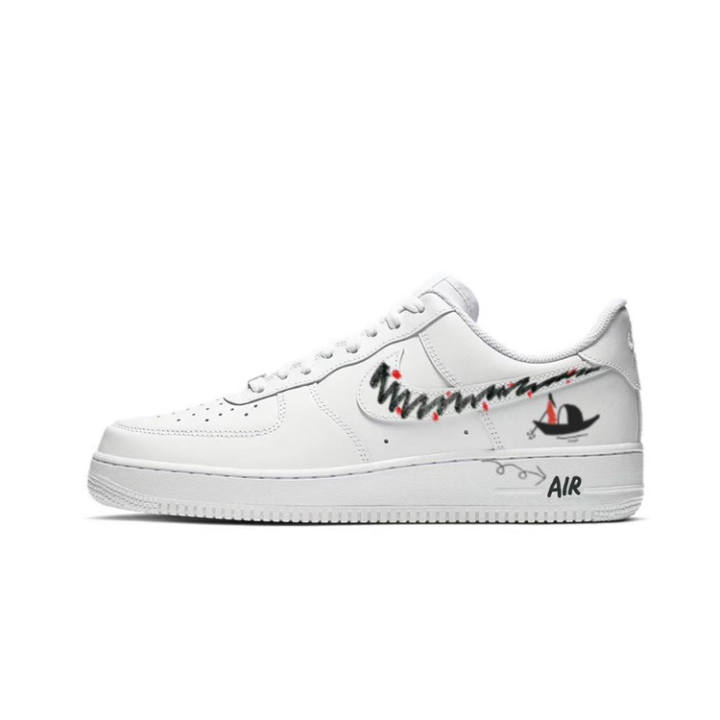 Nike Nike Air Force 1 Encounter Low top Skateboard Shoes Men's Black White Red