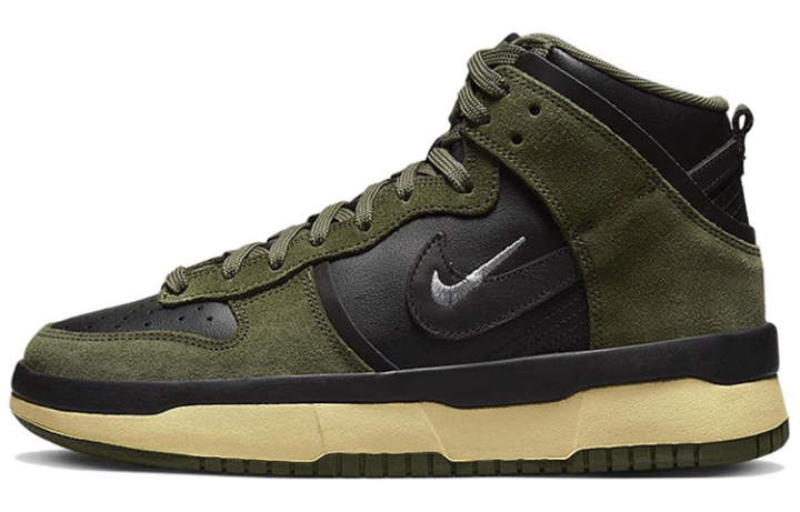 Nike Nike Dunk High Up Medium Olive Black Velvet Brown Wolf Grey Women's