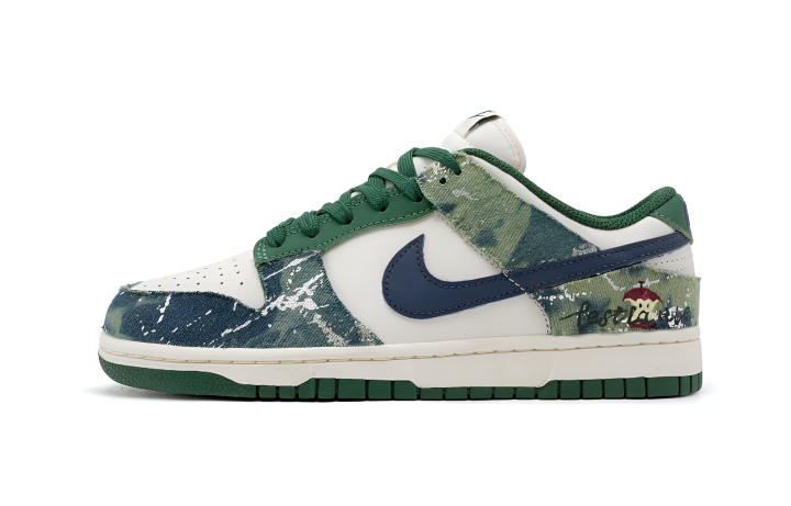 Nike Nike Dunk Weed Coverage Low top Skateboard Shoes Unisex White Green