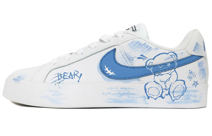 Nike Nike Court Royale Bear Tale Slip Resistant, Abrasion Resistant, Lightweight Low top Skateboard Shoes Unisex White